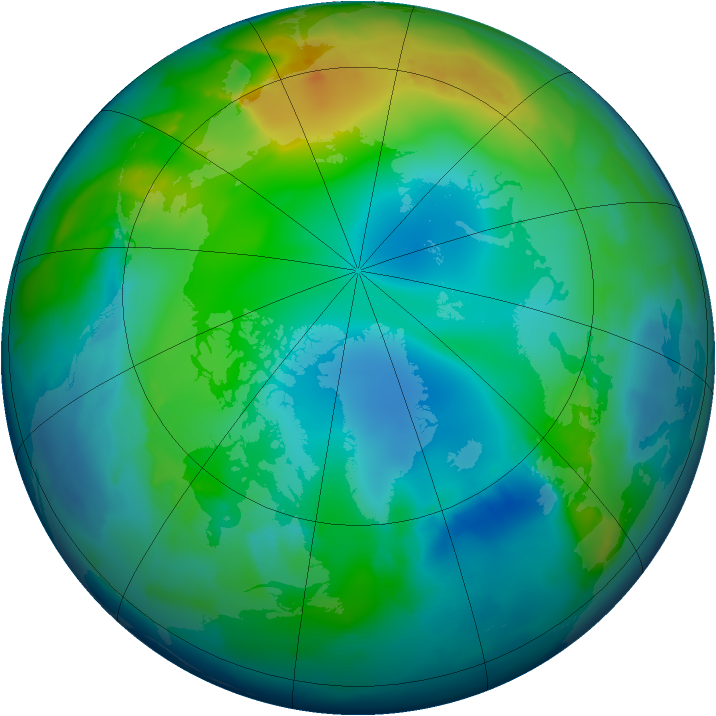 Arctic ozone map for 27 November 2012